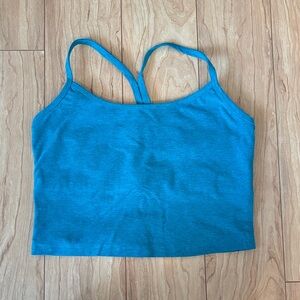 Beyond Yoga Turquoise Racerback Crop Tank with built-in bra, M
